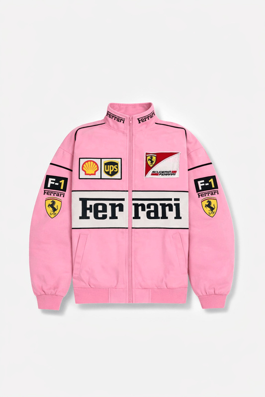Ferrari F1 Vintage Racing Jacket - Pink Cotton Edition