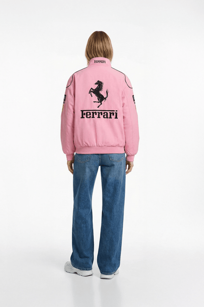 Ferrari F1 Vintage Racing Jacket - Pink Cotton Edition